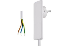Evoline extra platte plug met kabel 1.5m wit250v/1 250v/16a